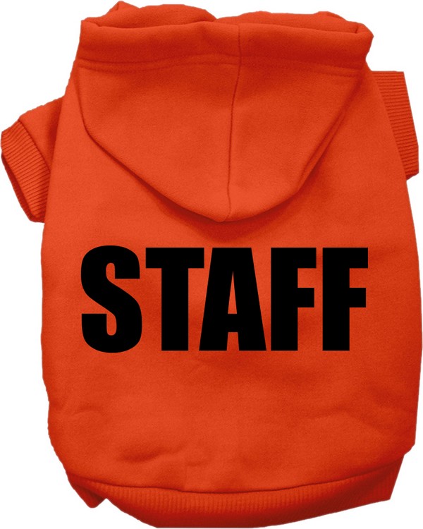 Staff Costume Screen Print Dog Hoodie Orange Size XS